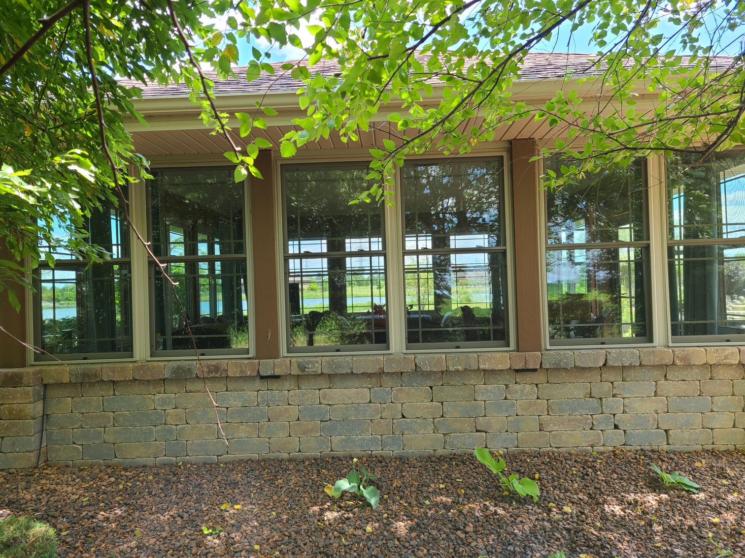 Window cleaning job in progress