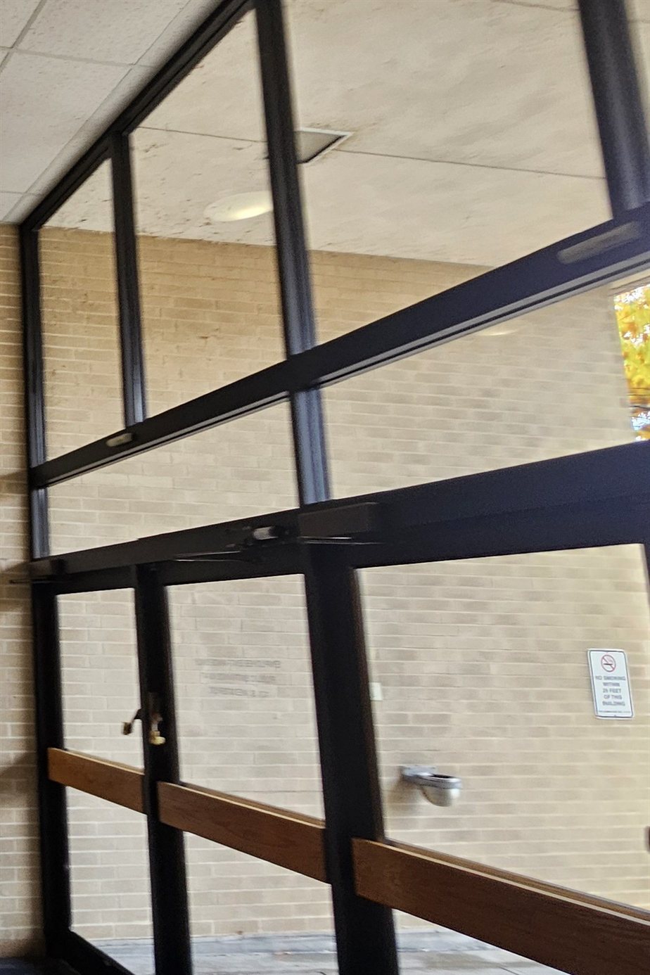 Window cleaning crew member on a job