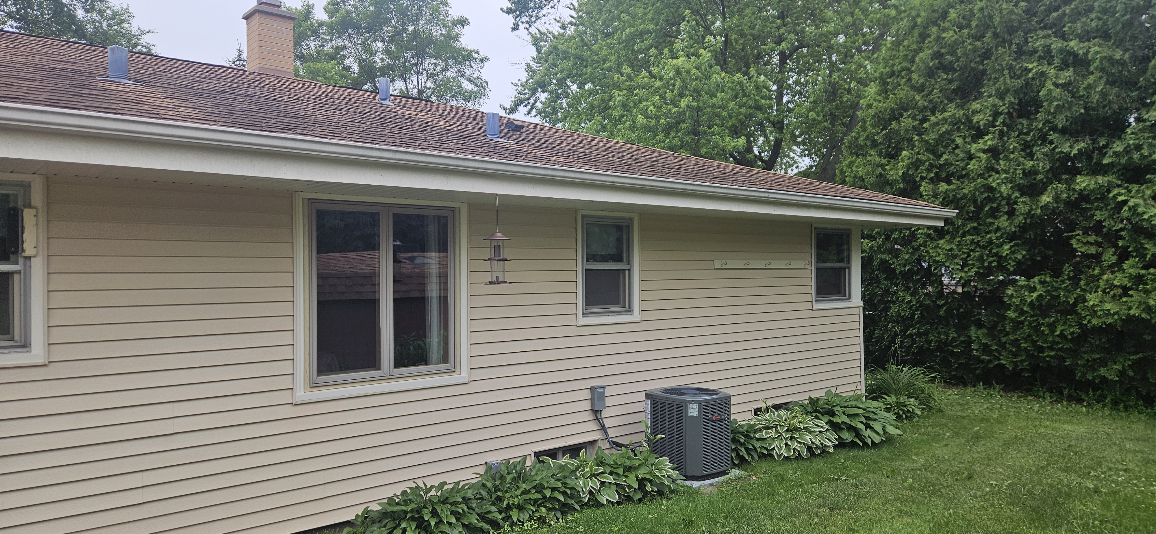 Window cleaning service on a sunny day